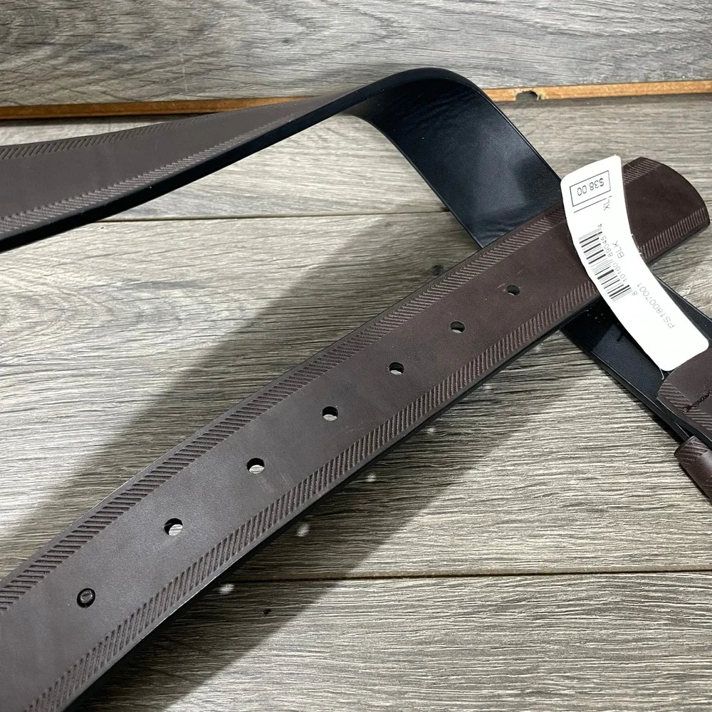 Nike Belt Mens XL Black Brown Leather Golf Sport Buckle 42 44 Inches New $38